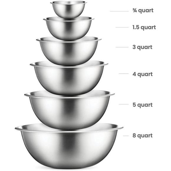 Stainless Steel Mixing Bowls (Set of 6) - Picture 3 of 6